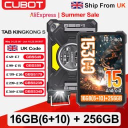 [Ship From UK]Cubot TAB KingKong S 10.1 Inch 90Hz Display Android 15 Tablet 15300mAh 16GB(6+10) 256GB Camping Light 48MP Pad