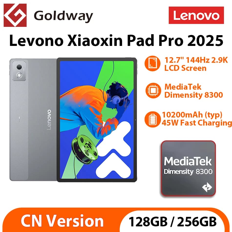 Lenovo Xiaoxin Pad Pro 2025 Tablet MTK Dimensity 8300 128GB 256GB ROM 12.7'' 2.9K Display 10200mAh Battery 45W Charge Tab ZUI 16