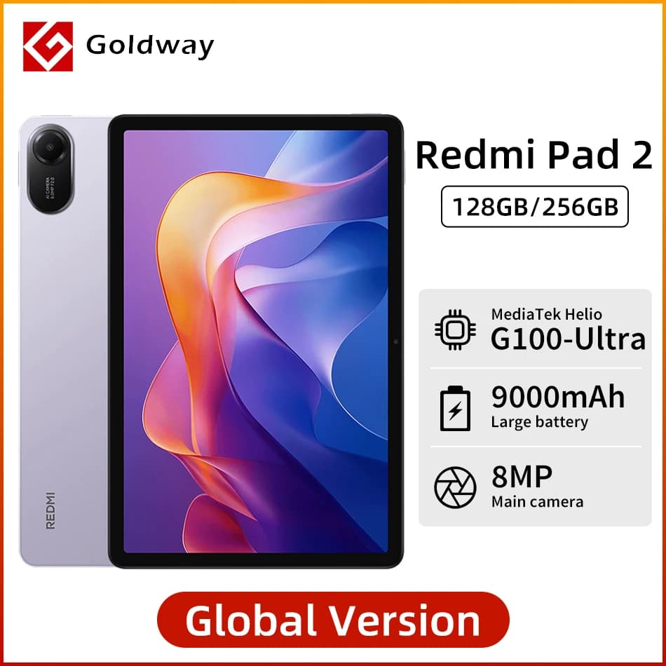 Global Version Xiaomi Redmi Pad 2 Tablets 128GB/256GB 11" 2.5K 90Hz Display MTK Helio G100-Ultra 9000mAh Battery Dolby Atmos