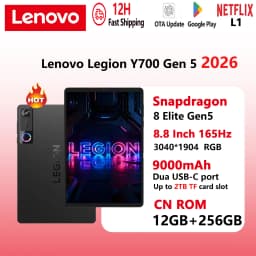 NEW 2026 Lenovo Legion Y700 Gen 5 AI Gaming Tablet TB323FU 8.8" 165Hz Display Snapdragon 8 Elite 9000mAh 256GB 512GB ROM PC