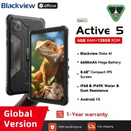 Blackview Active 5 Rugged Tablet 8.68" HD+ 90Hz Android 15 Mini Pad 24GB+128GB 6600mAh Battery Waterproof/Dual SIM/IP68/NFC/GPS