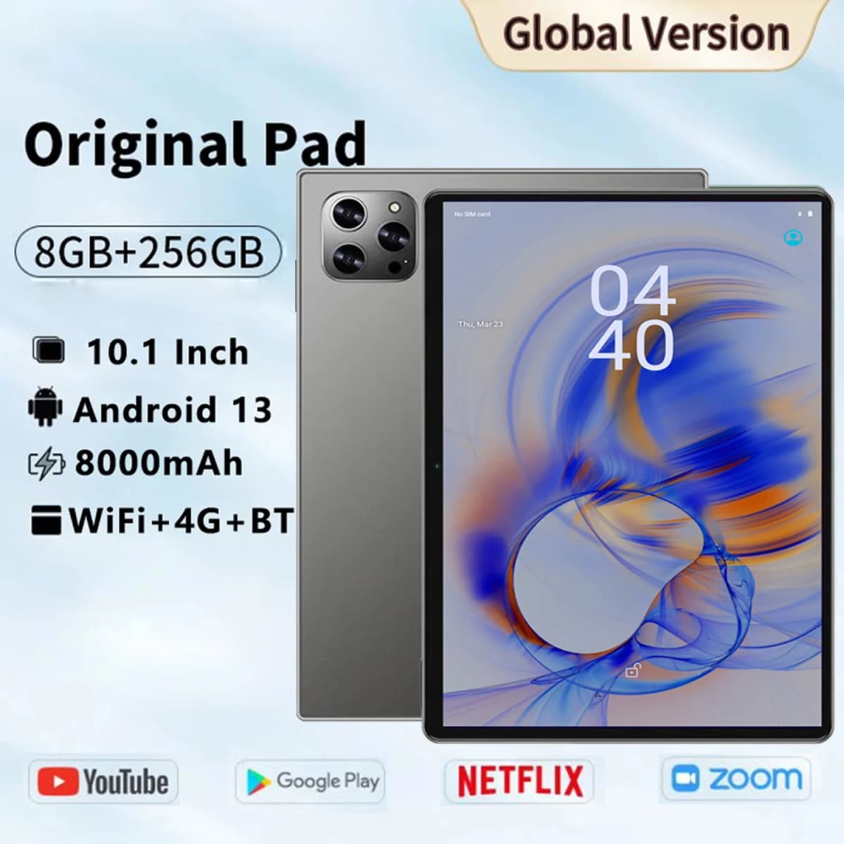 BDF 2026 Special Pad New 10.1 Inch Android Tablets Octa Core 8GB RAM 256GB ROM 4G LTE 5G WiFi Tablet Pc Double SIM Dual Cameras