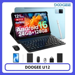 DOOGEE U12 Tablet PC 24GB 128GB Gemini AI 12'' FHD+ Screen Unisoc T7255 9000mAh Battery 7.8mm Ultra-thin Android 16 Smart Pad