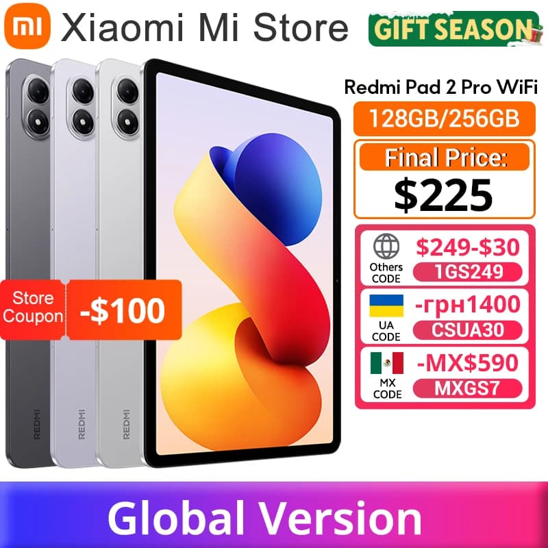 Global Version Xiaomi Redmi Pad 2 Pro 12.1" 2.5K crystal-clear display Snapdragon 7s Gen 4 12000mAh 33W fast charging