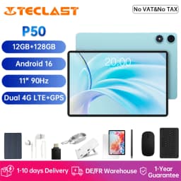 Teclast P50 Tablet 12GB RAM (4GB+8GB) 128GB ROM T606 8-core 11-inch HD IPS Android 16 4G LTE Dual-band WiFi BT 5.0 7000mAh Type-C 13MP+5MP