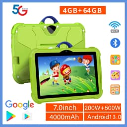 New 7 Inch 5G WiFi Education Learning Kids' Tablets Quad Core 4GB RAM 64GB ROM Android 13 Google Play Support Bluetooth 4000mAh