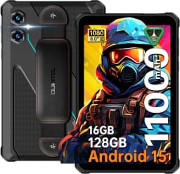 OUKITEL RT3 Plus Rugged Android 15 Tablet, 16GB+128GB 1TB Expandable Waterproof Tablets, 8 Inch HD Display, 1100mAh Battery