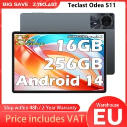 ODEA S11 Tablet, 11 Inch TDDI, Android 14, (6+10)16GB RAM, 256GB ROM, 4G LTE, 8000mAh, 1920x1200, UNISOC T606, 8 cores, Mali-G57, 5G Wifi, GPS, SIM Slots*2, TF up to 1TB, for Netflix Widevine L1