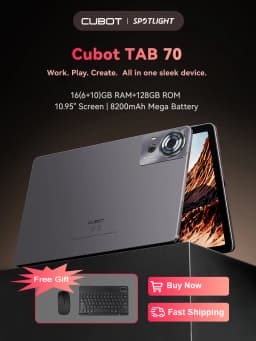 [Shipping from Poland] Cubot [Tab 70] Tablet 16Gb(6+10) Ram 128Gb Rom 8200Mah 10.95" Hd+ Screen Android 14 Octa-Core Face Id Pad