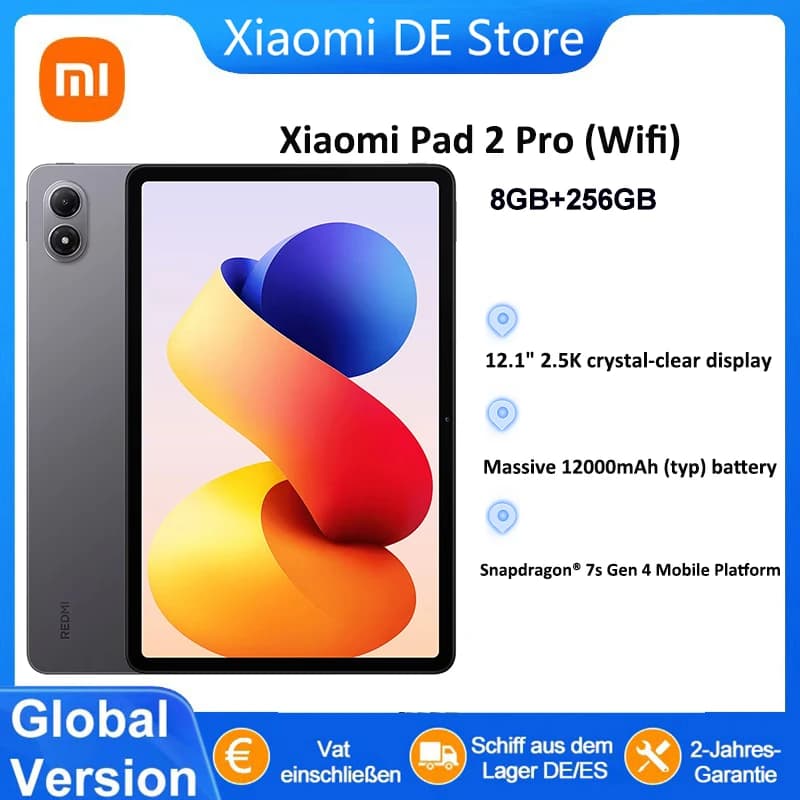 Xiaomi Redmi Pad 2 Pro Wifi Global Version Tablet12.1" Screen with Exceptionally Clear 2.5K Resolution Four Speakers for Immersive Sound