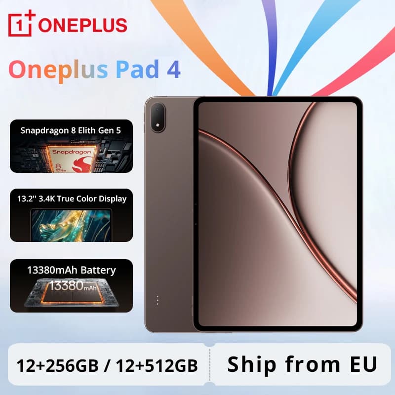 Newest OnePlus Pad 4 Tablet WIFI Snapdragon 8 Elite Gen 5 13.2'' LCD 144Hz Display 13380mAh Battery 8 Speakers 13MP Camera No Charger