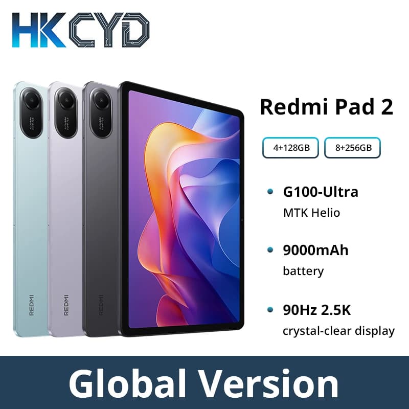 Redmi Pad 2 Tablet Global Version MTK Helio G100-Ultra Octa Core 11'' 2.5K Display 9000mAh Battery
