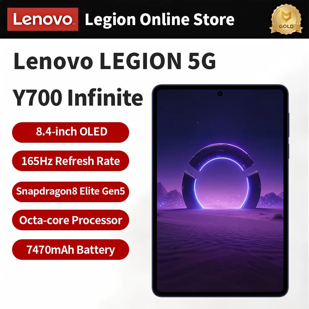 Grand New Arrival Lenovo Legion Y700 Wuji 8.4" OLED Gaming Tablet Snapdragon 8 Elite Gen5 165Hz 7470mAh Dual USB‑C 5G Tablet PC