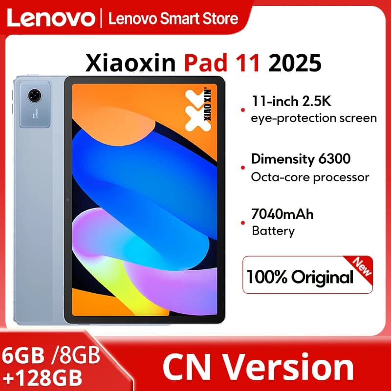 Original Lenovo Xiaoxin Pad 11 2025 Tablet CN Version MediaTek Dimensity 6300 11" 2.5K Screen 7040mAh WIFI Android Tab PC Pad