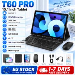 KOOMDIGI T60 PRO Android 14 Tablet 10.1 Inch MTK6769 Octa Core 30GB RAM (8GB+22GB) 256GB ROM 4G LTE 800×1280 Incell Display 5000mAh Tablet PC