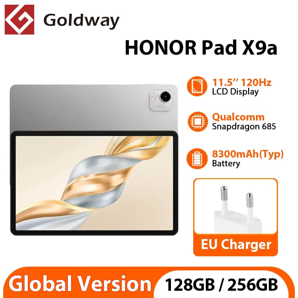HONOR Pad X9a WiFi Global Version Tablet 11.5'' 120Hz LCD Screen 8300mAh Battery 8MP Camera Snapdragon 685 Android 15 Tablet PC