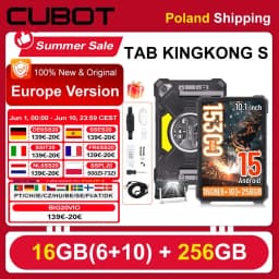 [Shipping from Poland] Cubot Tab Kingkong S Camping Light 15300Mah 16Gb(6+10) 256Gb 10.1'' 90Hz Android 15 Tablet 48Mp Pad