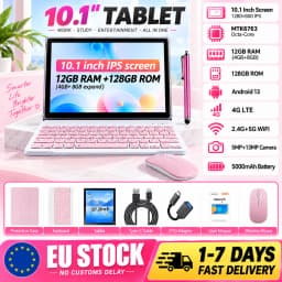 KOOMDIGI T40 10.1 Inch Tablet PC Android 13 4G LTE Octa Core 12GB RAM (4GB+8GB) 128GB ROM IPS Screen 5MP+13MP Dual Camera 2.4G+5G WiFi 5000mAh Battery