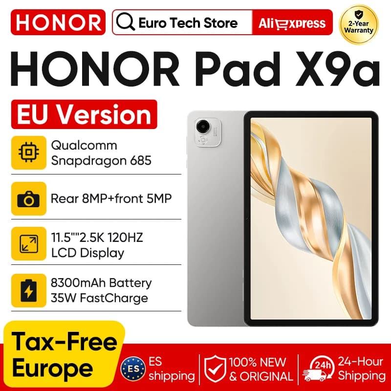 HONOR Pad X9a Tablet Qualcomm Snapdragon 685 WIFI 11.5" 120Hz 2.5K HONOR Fullview Display 8300mAh Battery Global Version