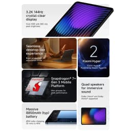 Xiaomi Pad 7 Global Version Mi Tablet Snapdragon 7+ Gen 3 3.2K 144Hz 3200×2136 Dispaly 8850mAh Battery 45W Turbo Charging