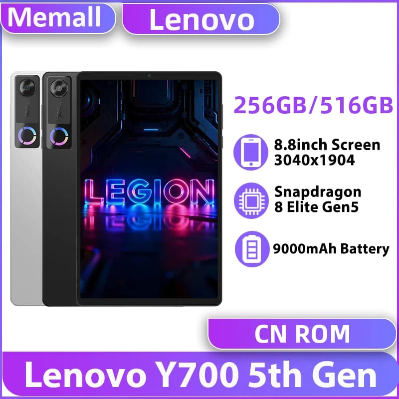 Lenovo Legion Y700 5th Gen 8.8'' 165Hz Display 256GB 512GB Qualcomm Snapdragon 8 Elite Gen5 9000mAh Gaming Tablet PC TB323FU