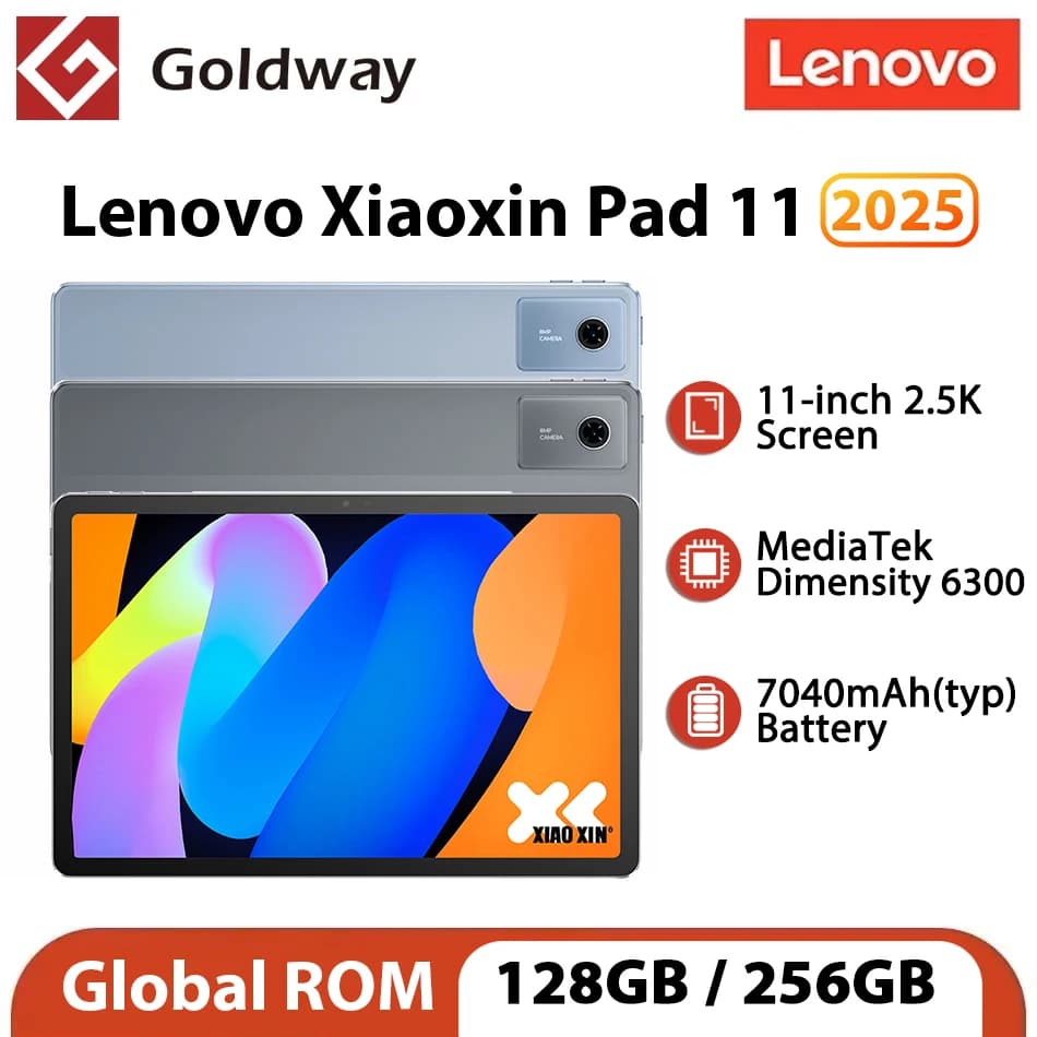 Global ROM Lenovo Xiaoxin Pad 11 2025 Tab 128GB 256GB MediaTek Dimensity 6300 11" 2.5K Screen 7040mAh WIFI Android Tablet PC