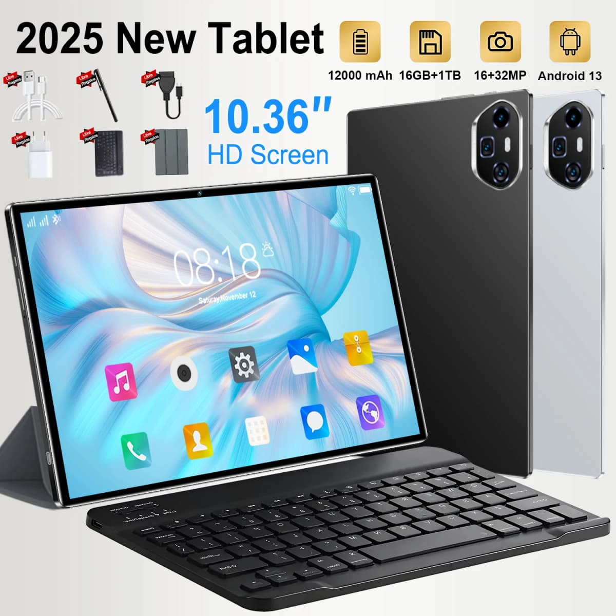 Android 13.0 10.36 Inch Tablet Pc Google Play 10 Core Dual Cameras Dual SIM 5G Phone Call Tablets Bluetooth Wifi 16GB + 1TB ROM