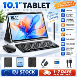 KOOMDIGI T40 Tablet PC 10.1 Inch Android 13 4G LTE Octa Core 12GB RAM (4GB+8GB) 128GB ROM 1280×800 IPS 5MP+13MP Dual Camera 2.4G+5G WiFi 5000mAh Battery
