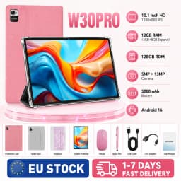 KOOMDIGI W30PRO 10.1 Inch Android 16 Tablet 12GB RAM (4GB+8GB Expand) 128GB ROM Processor 1280×800 IPS HD Screen 5MP+13MP Dual Camera 5000mAh Tablet PC