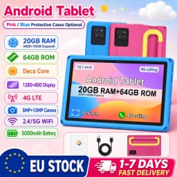 KOOMDIGI 10.1 Inch Android 4G LTE Tablet PC MTK6755 Octa Core 20GB RAM (4GB+16GBExpand) 64GB ROM 1280×800 IPS Display Dual Band 2.4G/5G WiFi 5000mAh 5MP+13MP Dual Camera 4G Calling