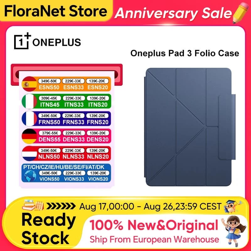 Oneplus Pad 3 Folio Case Oneplus Tablet Smart Protective Case Multi Angle Folding Support Lightweight Portable Protective Case Laptop Accessories