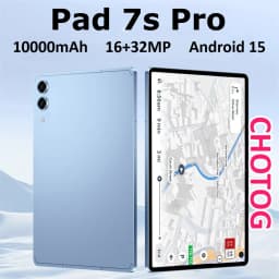CHOTOG NEW Pad 7s Pro Tablet 10.1 Inch Android 15 Tab PC 16+32MP Camera 10000mAh Face Unlocked 5G Dual SIM Long Battery Wifi GPS Tablets For Children's Kids With Keyboard Laptop