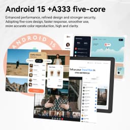 URAO KB1001L 10.1 Inch HD Tablet PC A333 Five-Core Processor Widevine L1 DRM Android 15 20GB(3+17GB) RAM 64GB ROM 5000mAh Battery Front 2MP Rear 5MP Camera All Accessories Kit Kids Study Gaming Streaming Tablet