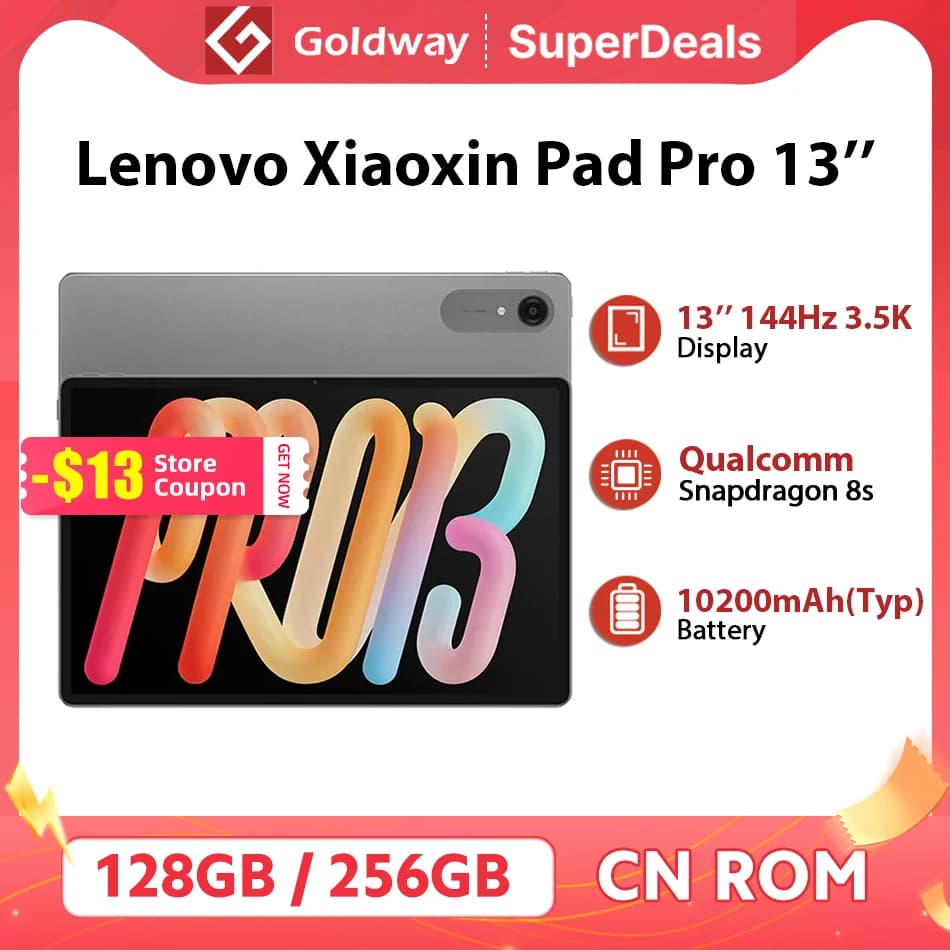 New Lenovo Xiaoxin Pad Pro 13 Snapdragon 8s Gen 4 13'' 144Hz 3.5K Display 10200mAh 45W Charger Android WiFi BT6.0 Tablet TB376FC