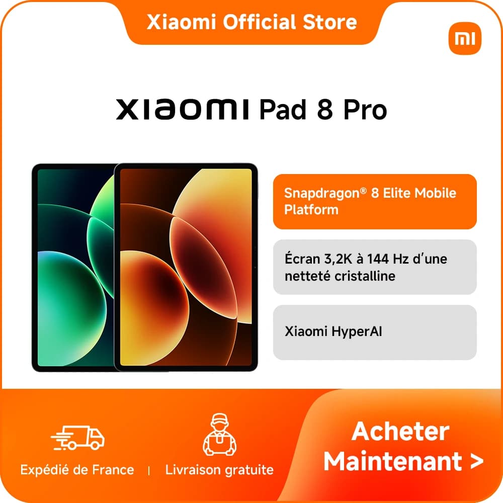 Xiaomi France | Xiaomi Pad 8 Pro, Snapdragon Processor®8 Elite, A no-compromise office automation experience, Compatible with the brand-new Xiaomi Focus Pen Pro