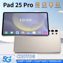 CHOTOG New 10.1HD Tab Pad 25 Pro 22GB+2TB Children's Tablet Android 15 Screen Tablet 5G Dual SIM Card 10000mAh Battery Tab PC Global Version Tablet