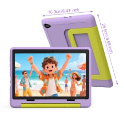 URAO KB1016 10.1 Inch Kids Tablet PC 20GB RAM 64GB ROM Android 16 IPS HD 800*1280 Display 5000mAh Children Learning Tablet Support TF Card 1TB Expand Back To School Educational Kids Tablet Purple & Blue