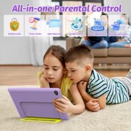 URAO KB1016 10.1 Inch Kids Tablet PC 20GB RAM 64GB ROM Android 16 IPS HD 800*1280 Display 5000mAh Children Learning Tablet Support TF Card 1TB Expand Back To School Educational Kids Tablet Purple & Blue