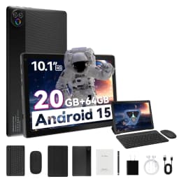 KB1001L Tablet Set 10.1 Inch A333 Five-Core Tablet PC 20GB(3+17) RAM 64GB ROM Android 15 1280*800 HD Screen 5000mAh With Keyboard Mouse Stylus Pen Earphone White Black Optional Adult Tablet Bundle