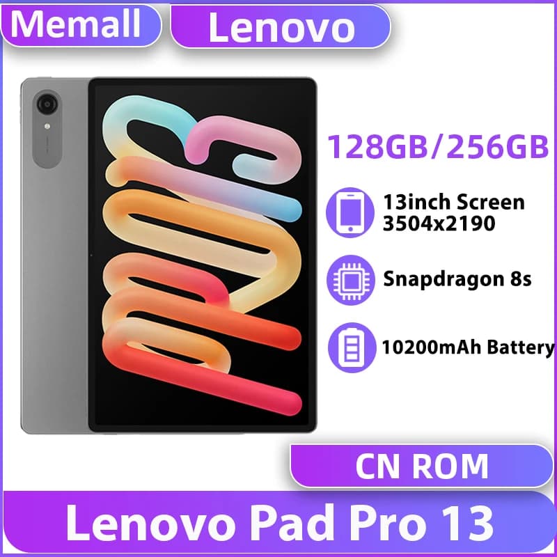 Lenovo Xiaoxin Pad Pro 13 Tablet Snapdragon 8s 128GB 256GB ROM 13" 3.5K Screen 10200mAh Battery WiFi PC