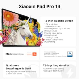 Lenovo Xiaoxin Pad Pro 13 Tablet Snapdragon 8s 128GB 256GB ROM 13" 3.5K Screen 10200mAh Battery WiFi PC