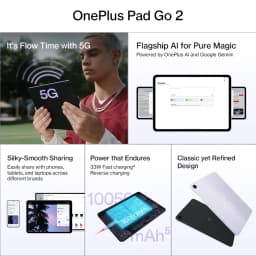 OnePlus Pad Go 2 Global Version Tablet 12.1" 120Hz 2.8K Display Dimensity 7300-Ultra 10050mAh Battery 128GB 256GB Android Tablet