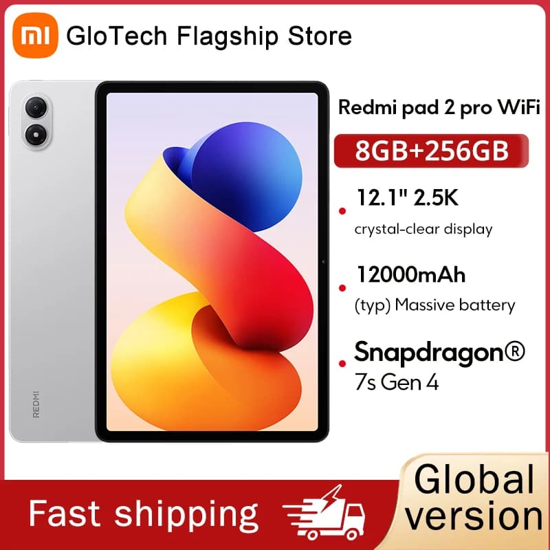 Global Version Xiaomi Redmi pad 2 pro WiFi Tablet Snapdragon 7s Gen 4 Processor 12.1" 2.5K 120Hz Display 33W 12000mAh Battery