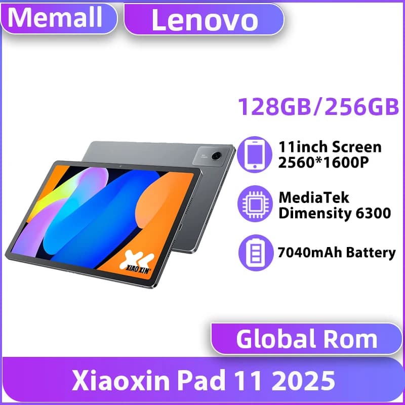 Original Lenovo Xiaoxin Pad 11 Global Rom MediaTek Dimensity 6300 7040mAh 128GB/256GB 90Hz 8MP Camera 2.5K LCD Display Tablet