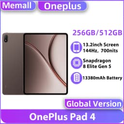 Original OnePlus Pad 4 Global Version Snapdragon 8 Elite Gen 5 13380mAh 13.2" 144Hz Screen Wi-Fi 7 256GB 512GB ROM Tablet
