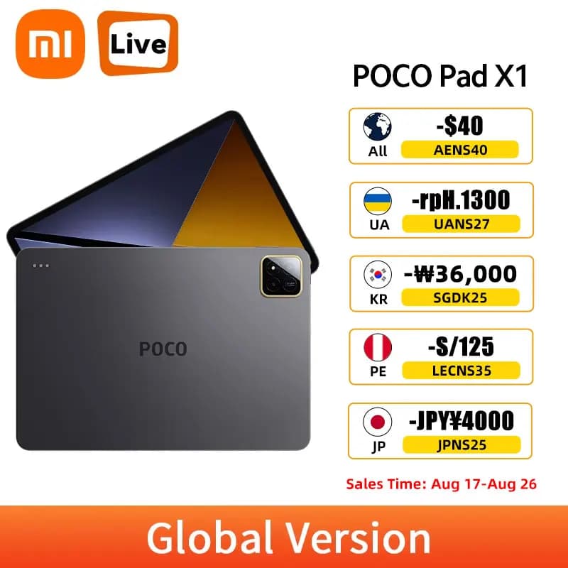Global Version POCO Pad X1 11.2" 3.2K 144Hz 3200x2136 Display Snapdragon 7+ Gen 3 Wi-Fi 6E Bluetooth 8850mAh Battery 45W