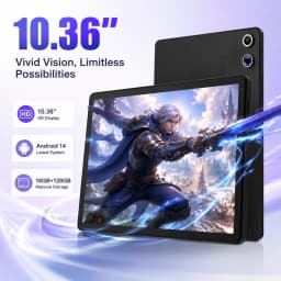 URAO 10.36 Inch Octa-Core Tablet Android 14,16GB RAM 128GB ROM 1280*800 HD LCD Tablet PC Dual Camera TF Card Expand 1TB 5000mAh WIFI Learning Entertainment Tablet