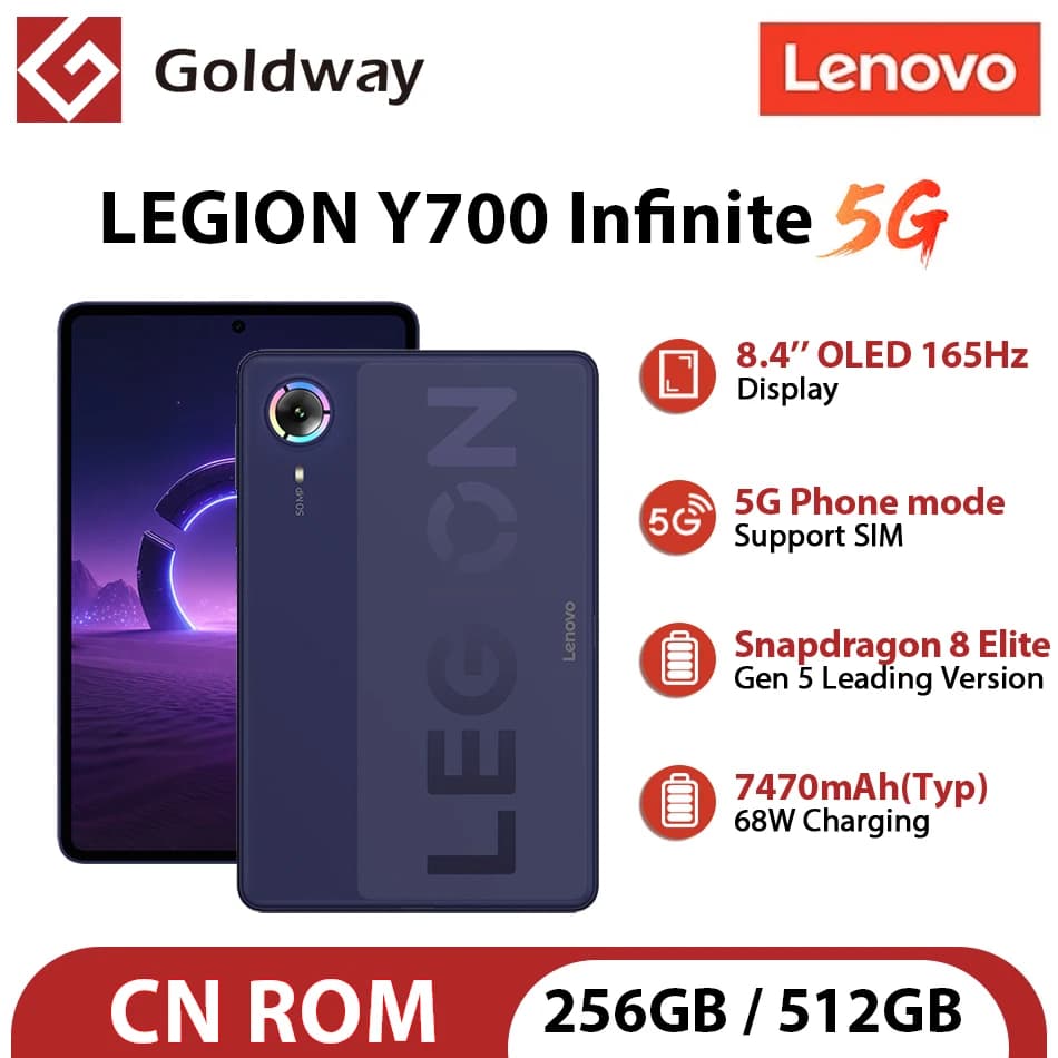 Lenovo Legion Y700 Infinite 5G Phone Mode 8.4'' OLED Screen 256GB 512GB Snapdragon 8 Elite Gen 5 Android Gaming Tablet TB324ZC