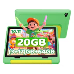 Kids Tablet 10.1 Inch Android 16 Tablet PC 20(3+17)GB RAM 64GB ROM A333 Five‑Core HD LCD Display 5000mAh Children Learning Tablet Only Tablet No Accessories Pink Green