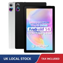 URAO 10.1 Inch Octa Core Tablet PC 10(3+7)GB RAM 64GB ROM Android 14 LCD 1280*800 HD 5000mAh Lightweight Student Daily Tablet Support TF Card 1TB Expand Back To School Study Entertainment Tablet